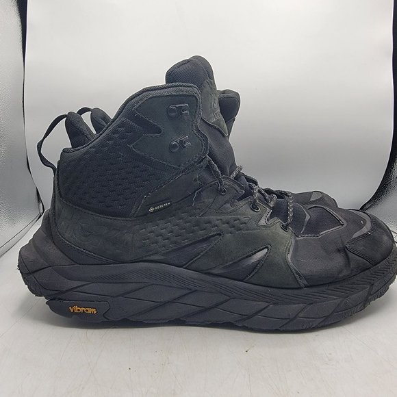 Hoka Anacapa Mid GTX Mens 11 Black Athletic Hiking Boots Vibram Soles 1122018 main image 5